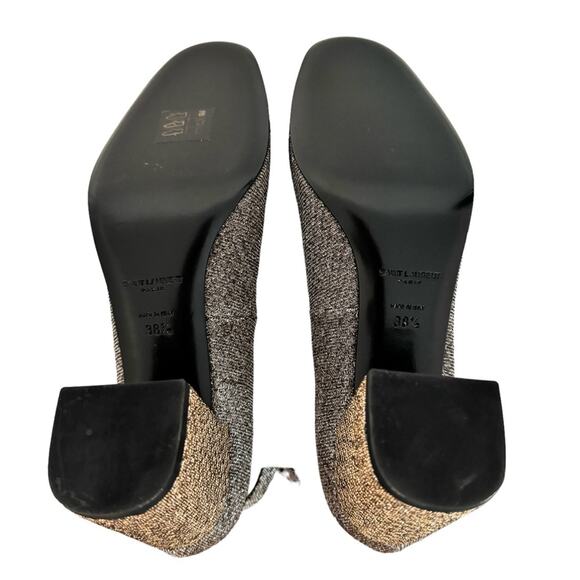 Saint Laurent Metallic Babies Double Ankle Strap Heel 38.5 - Picture 6 of 13